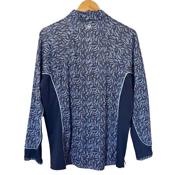 Peter Millar Palm Performance Stretch 1/4 Zip Top Size XL Blue UV Protection - Picture 5 of 11